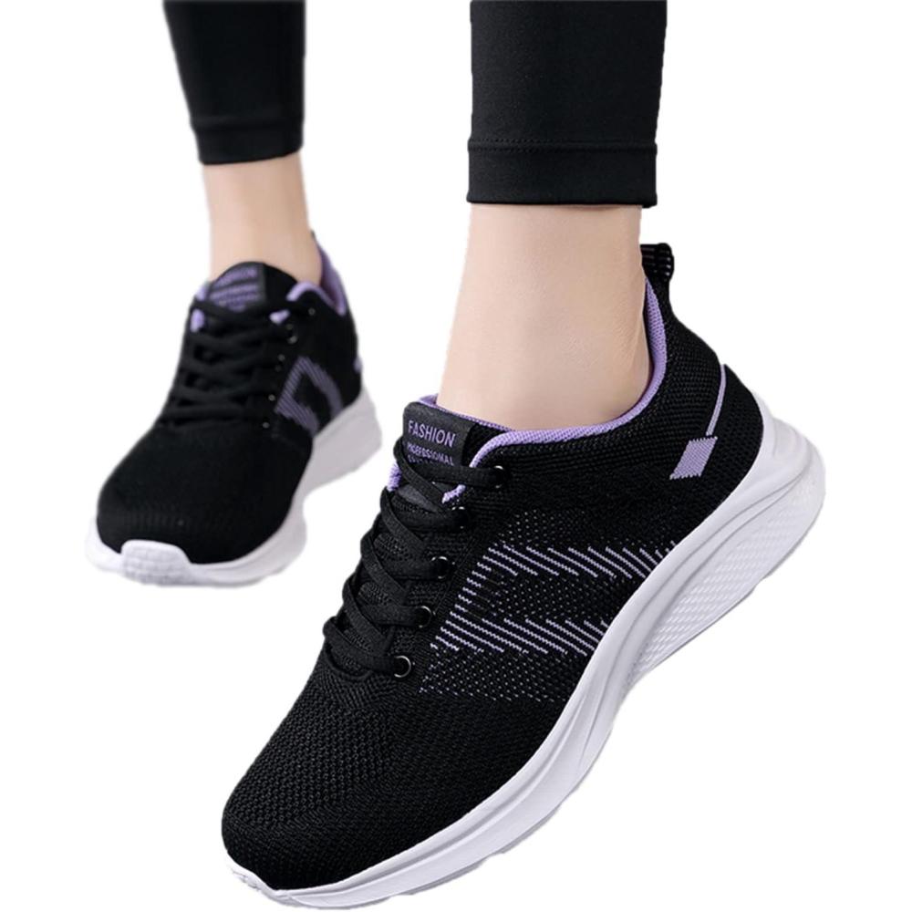 image:imageFemme Chaussures de Running pour Course Sports Fitness Respirant Mesh Gym Outdoor Trail Jogging Walking Tennis Baskets athltique Sneakers pour Femme011 Violet1