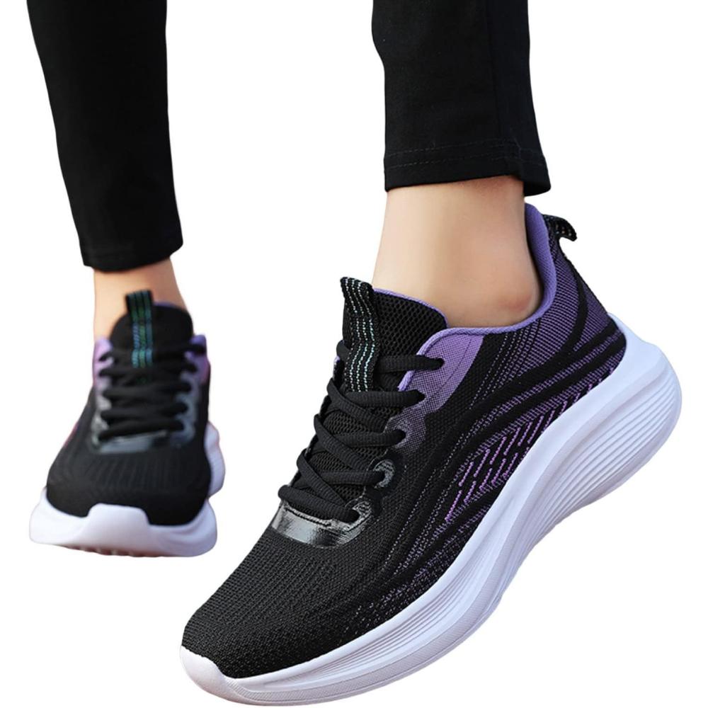 image:imageFemme Chaussures de Running pour Course Sports Fitness Respirant Mesh Gym Outdoor Trail Jogging Walking Tennis Baskets athltique Sneakers pour Femme04 Violet
