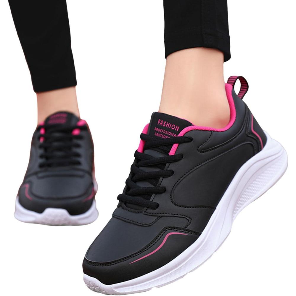 image:imageFemme Chaussures de Running pour Course Sports Fitness Respirant Mesh Gym Outdoor Trail Jogging Walking Tennis Baskets athltique Sneakers pour Femme05 Rose Vif