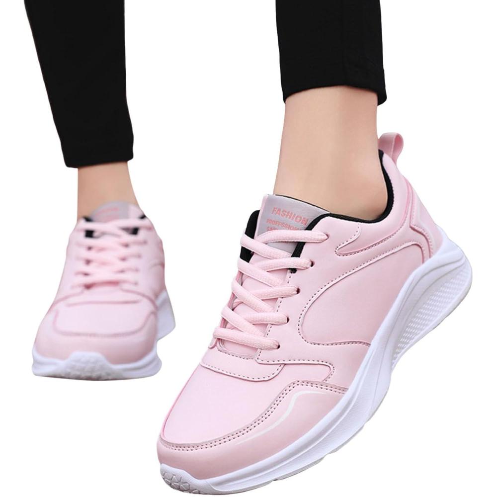 image:imageFemme Chaussures de Running pour Course Sports Fitness Respirant Mesh Gym Outdoor Trail Jogging Walking Tennis Baskets athltique Sneakers pour Femme05 Rose