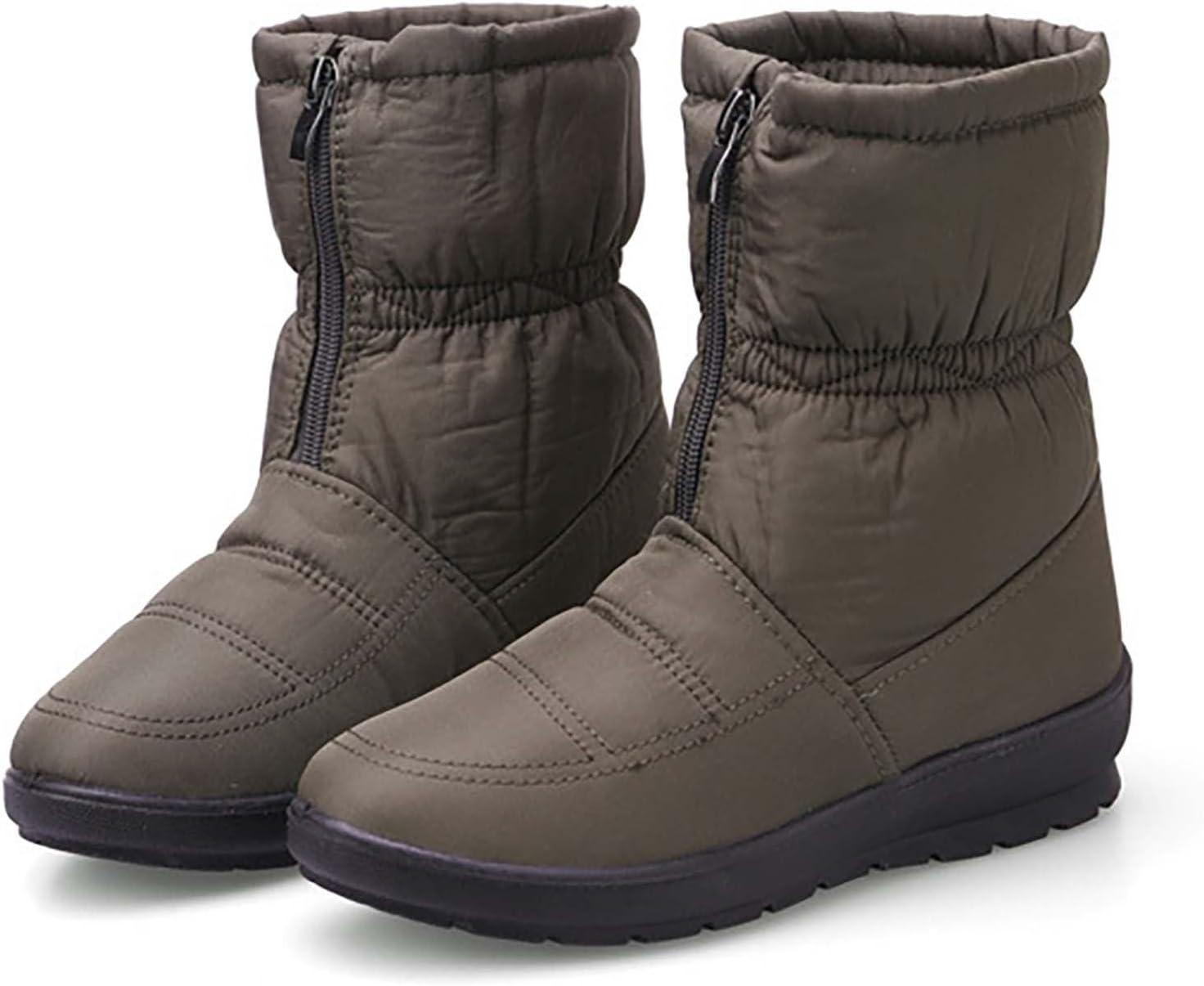 image:imageBottines pour femme avec fermeture clair Bottes plates confortables et antidrapantes Bottes orthopdiques lgres enfiler Chaussures de jardin Bottes de motard Bottes de pluie BottesVert