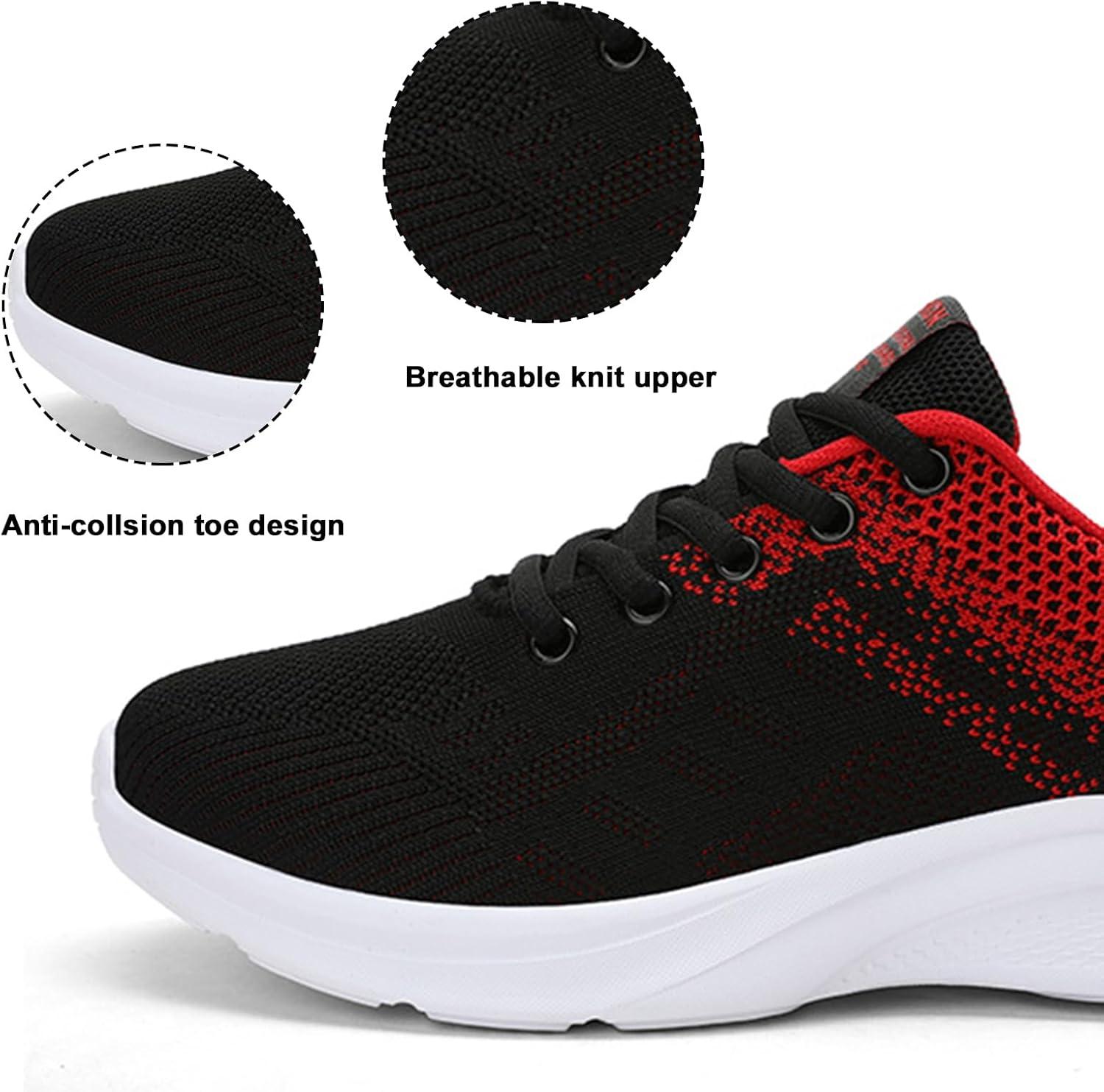 image:imageHitmars Chaussure de Course Femme Respirante Lgres Chaussures de Sport Gym Fitness Athltiques Chaussures de Running Confortables Jogging Sneakers Noir Rose Rouge Orange Violet EU 3642Chaussure de Course D Rouge