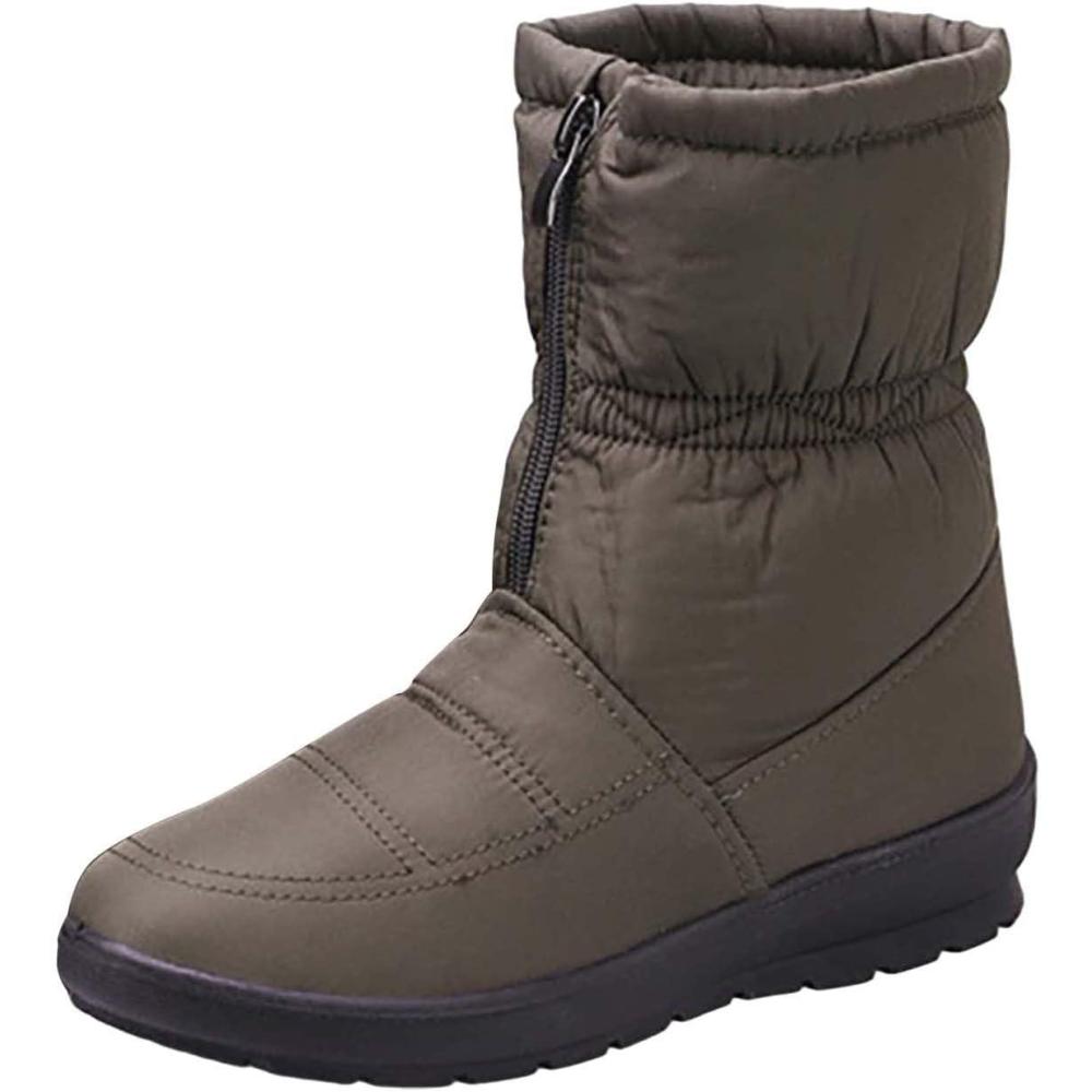 image:imageBottines pour femme avec fermeture clair Bottes plates confortables et antidrapantes Bottes orthopdiques lgres enfiler Chaussures de jardin Bottes de motard Bottes de pluie BottesVert