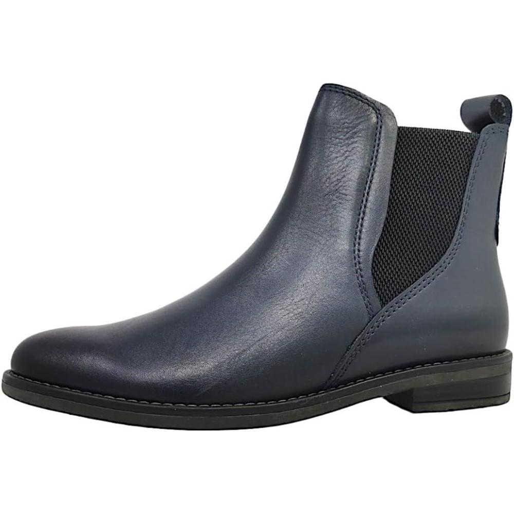 image:imageMARCO TOZZI Bottines Chelsea en Cuir Femme EnfilerNavy 1
