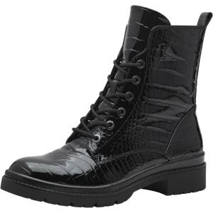 Tamaris Tamaris Damen Lace Boot Flat 1-25236-43 BottineFemme(Black Croco)