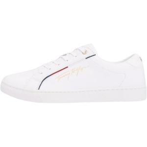 Tommy Hilfiger Baskets Cuvette Femme Tommy Signature Chaussures(Blanc White)