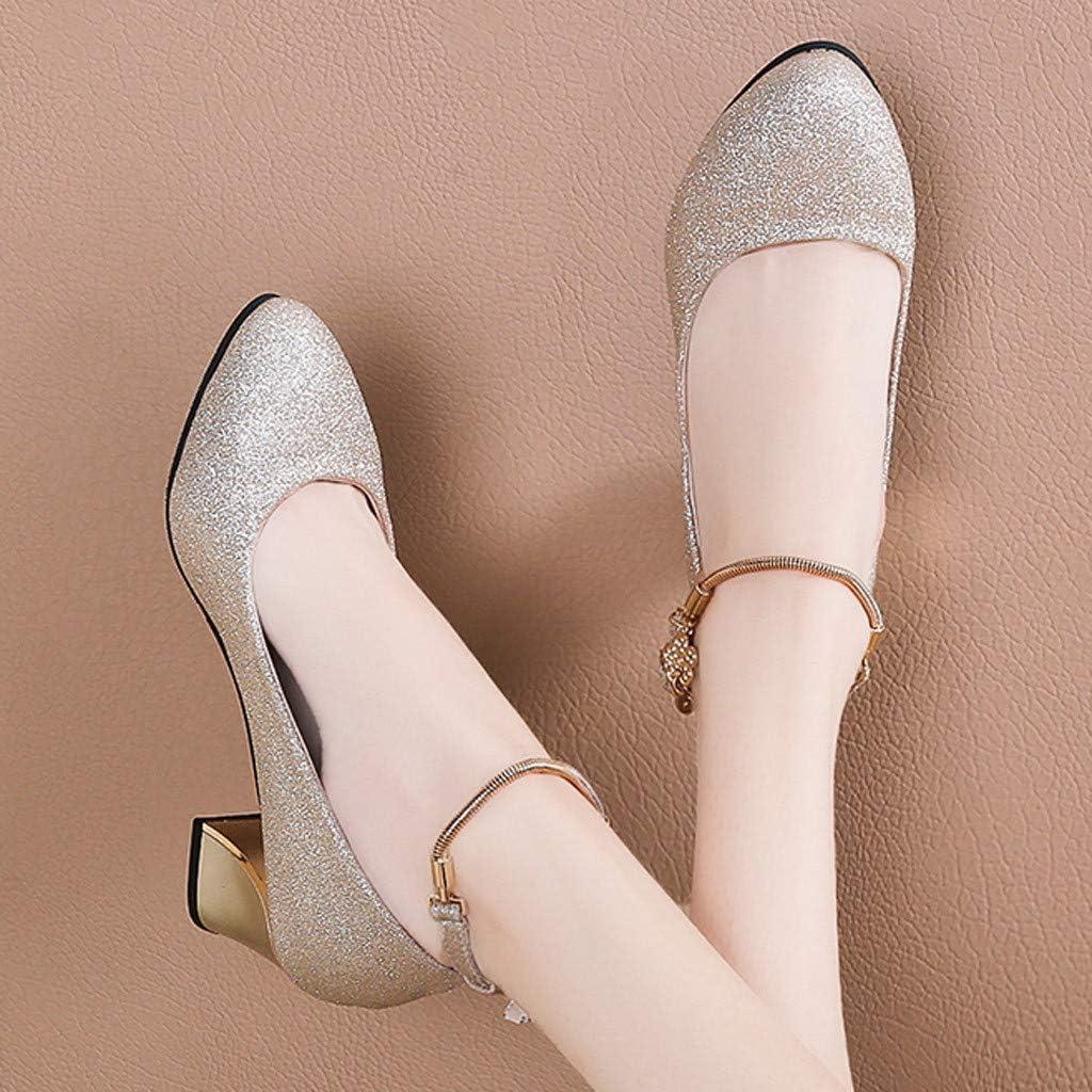 image:imageEscarpins talons larges pour femme Chaussures de marie lgantes Style gothique Talons hauts Ballerines compensesOr 01