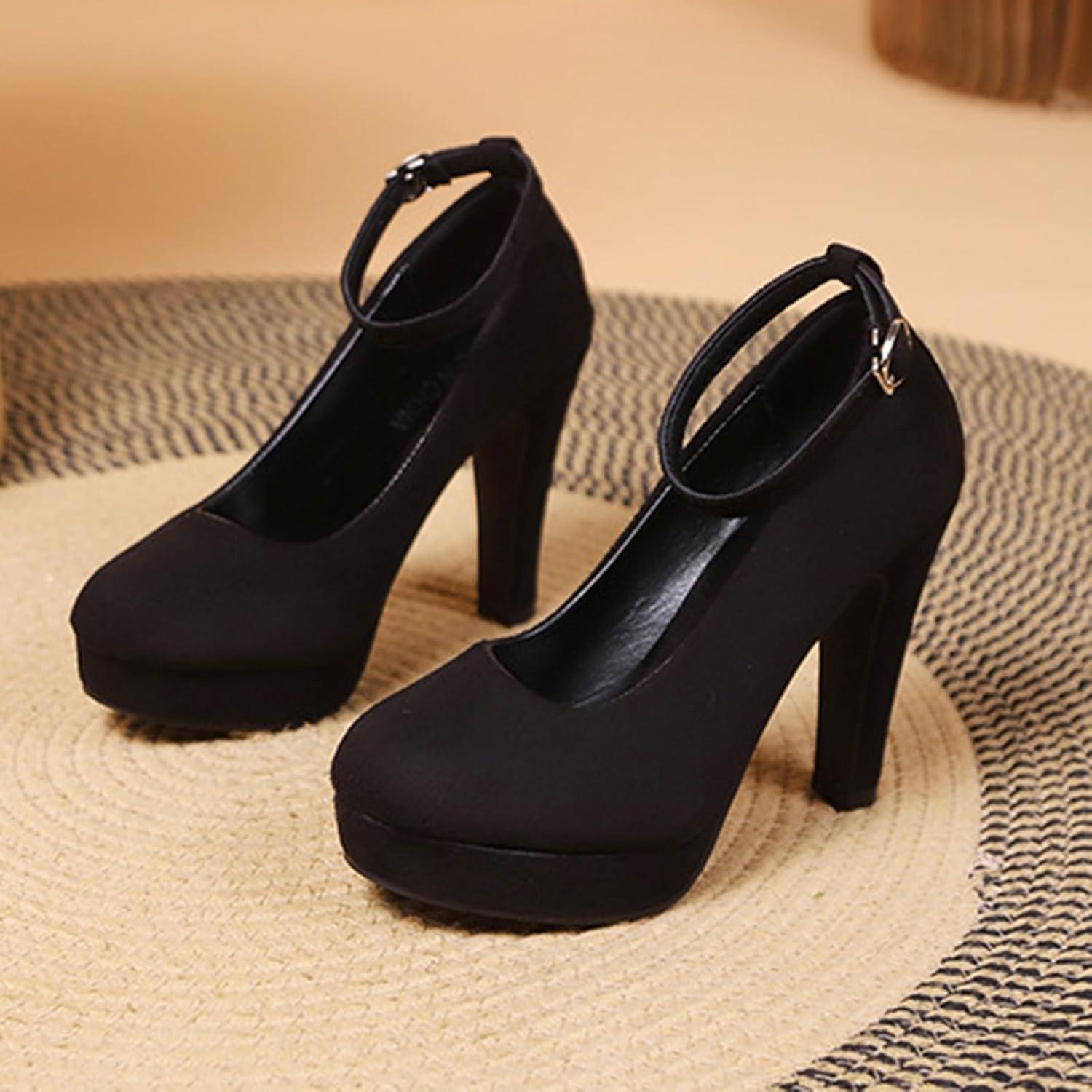 image:imageEscarpins pour femme lgantes et confortables Chaussures de danse avec talon Chaussures talons hauts Pour la fte de la bireNoir
