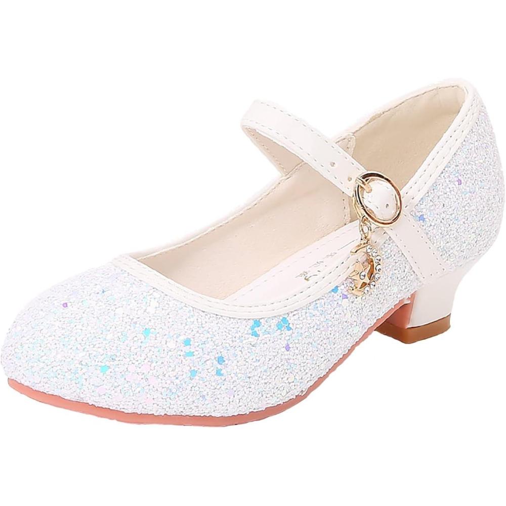 image:imageMary Jane Chaussures pour femme Escarpins lanires Paillettes Chaussures talons pour femme Chaussures lgantes et confortables Ballerines basses Chaussures de danse Chaussures de soire CosplayBlanc