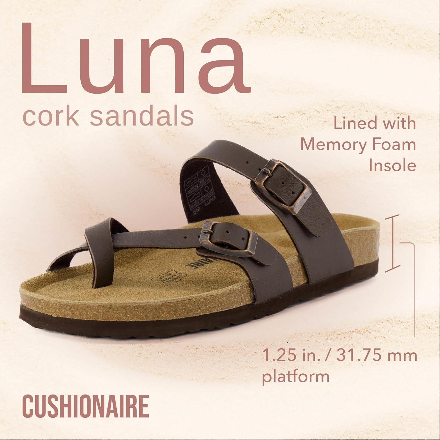 image:imageCUSHIONAIRE Luna Sandale glissanteFemmeMarron