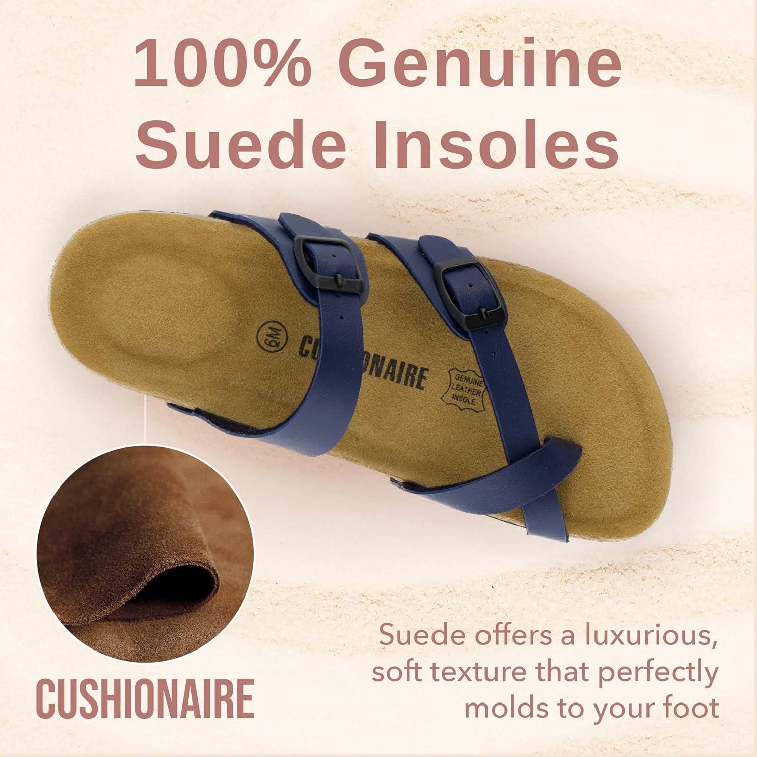 image:imageCUSHIONAIRE Luna Sandale glissanteFemmeNappa Bleu Marine