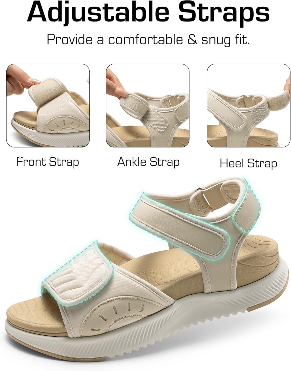 image:imageDREAM PAIRS Sandales Athltiques pour Femmes Confortable et Antidrapantes Sandale de Extrieur Pratique DWUMST2507Beige