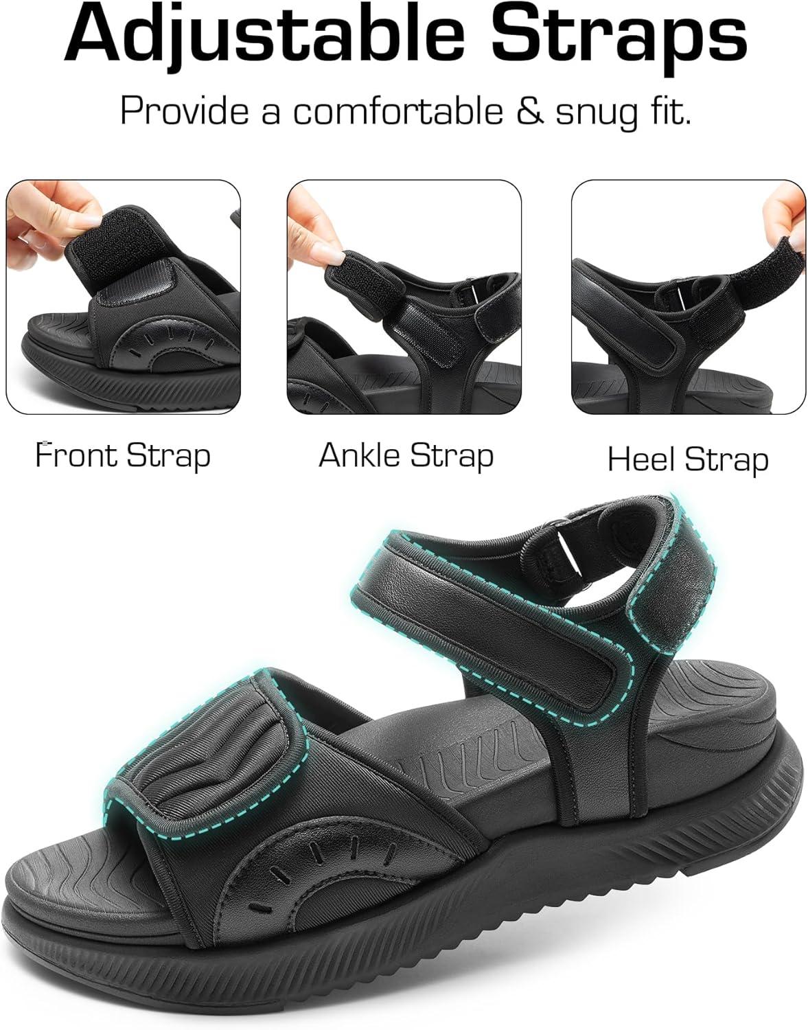 image:imageDREAM PAIRS Sandales Athltiques pour Femmes Confortable et Antidrapantes Sandale de Extrieur Pratique DWUMST2507Noir