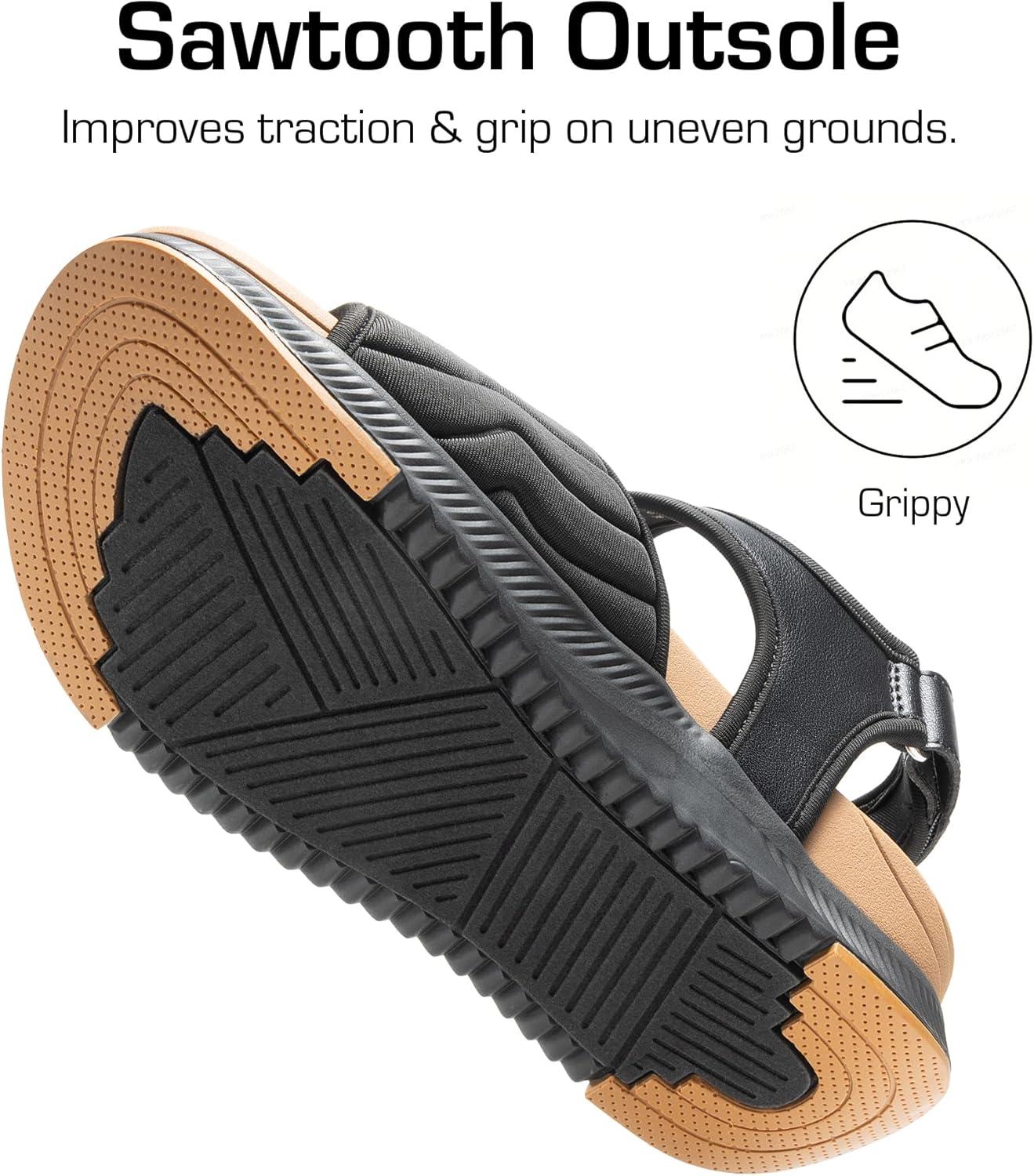 image:imageDREAM PAIRS Sandales Athltiques pour Femmes Confortable et Antidrapantes Sandale de Extrieur Pratique DWUMST2507Noir Marron
