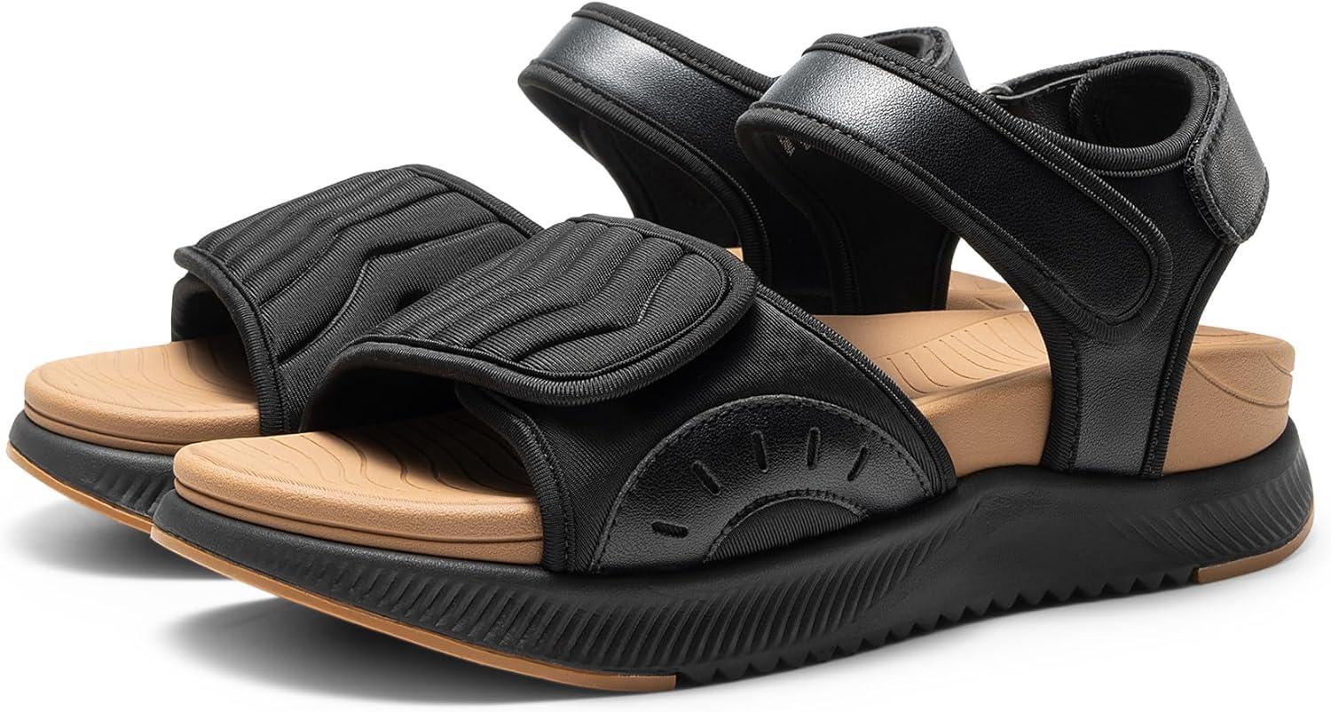 image:imageDREAM PAIRS Sandales Athltiques pour Femmes Confortable et Antidrapantes Sandale de Extrieur Pratique DWUMST2507Noir Marron