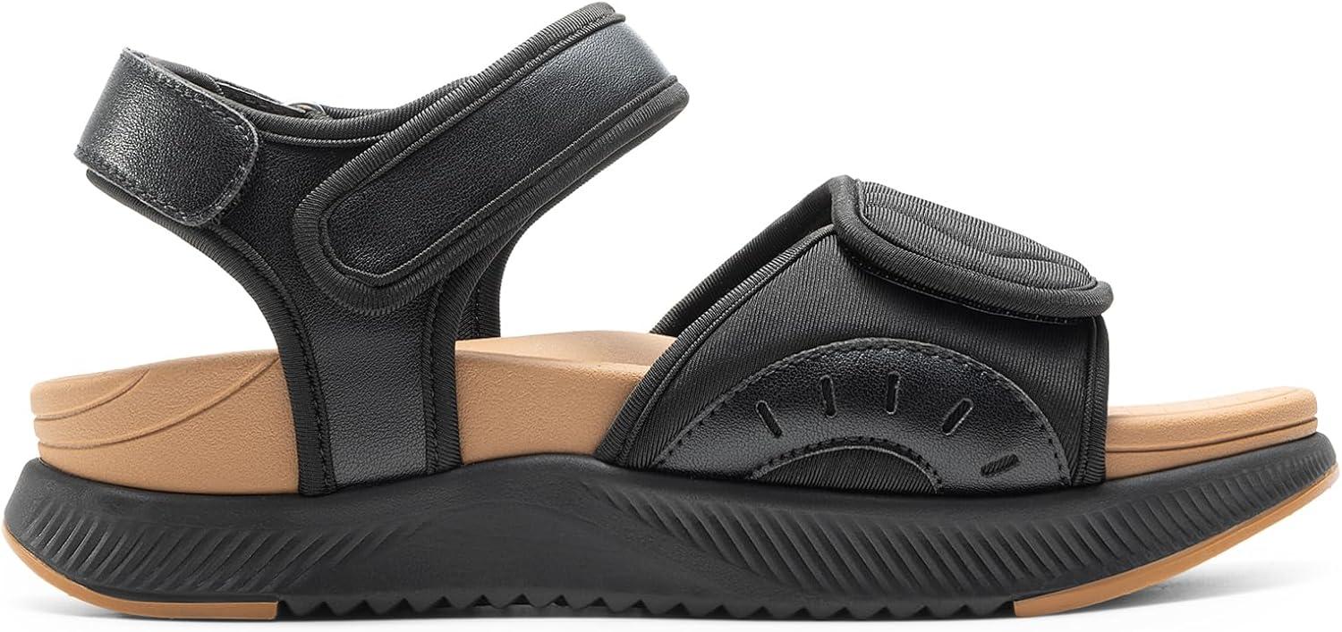 image:imageDREAM PAIRS Sandales Athltiques pour Femmes Confortable et Antidrapantes Sandale de Extrieur Pratique DWUMST2507Noir Marron