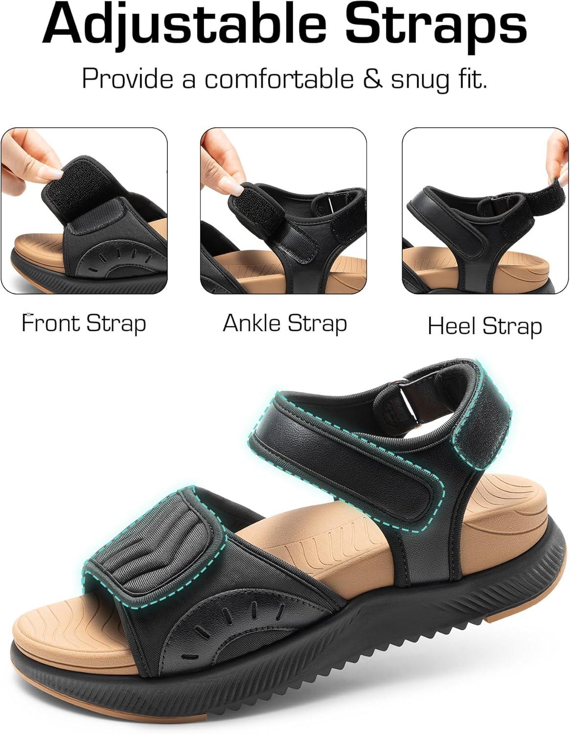 image:imageDREAM PAIRS Sandales Athltiques pour Femmes Confortable et Antidrapantes Sandale de Extrieur Pratique DWUMST2507Noir Marron