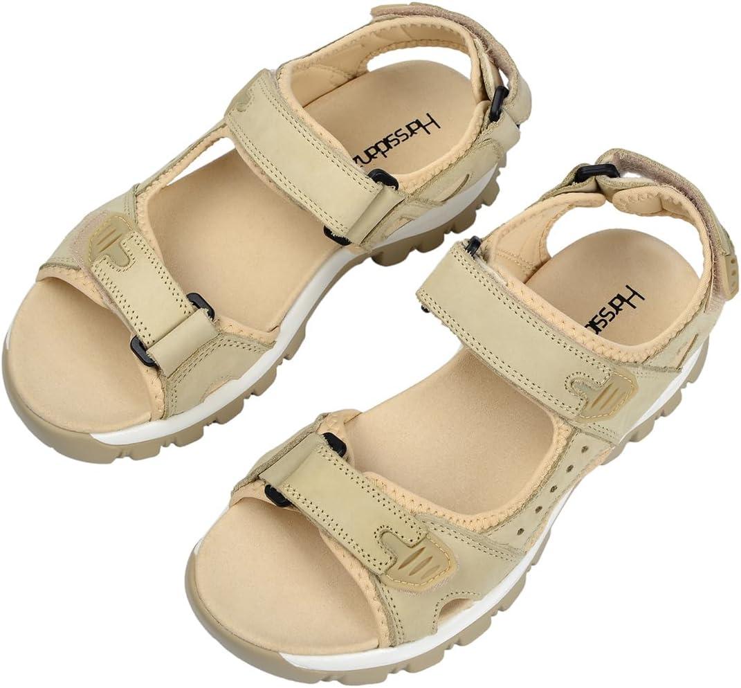image:imageHarssidanzar Sandales en Cuir pour Femmes Randonne et Sport dExtrieur SL256EUBeige