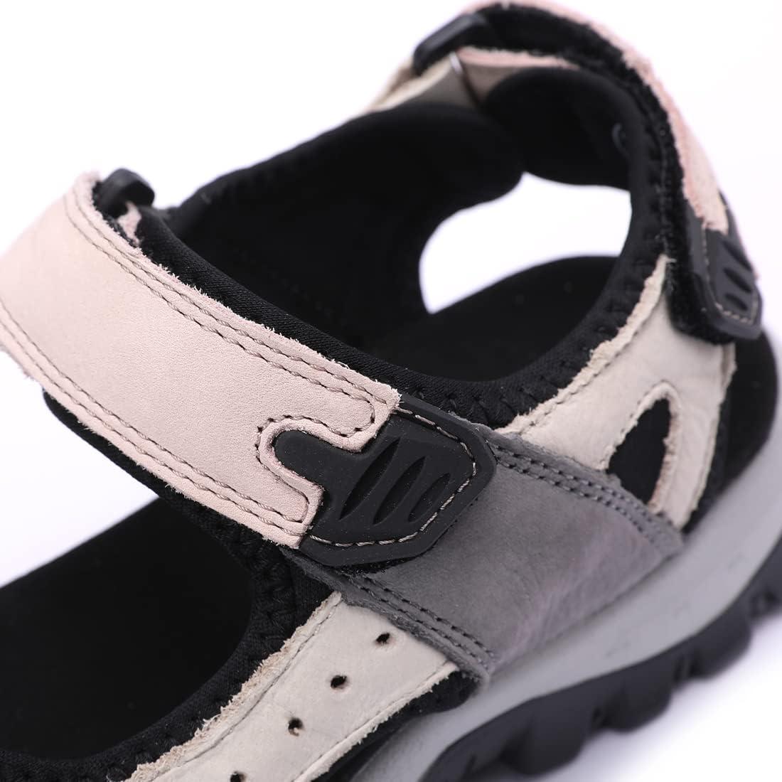 image:imageHarssidanzar Sandales en Cuir pour Femmes Randonne et Sport dExtrieur SL256EURose Noir