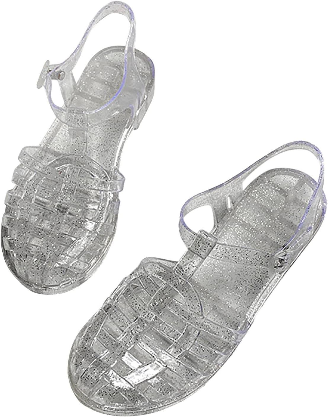 image:imageSandales dt pour femme En plastique transparent Couleur unie Pour la plage Pour lextrieur Pour les loisirs001 Blanc