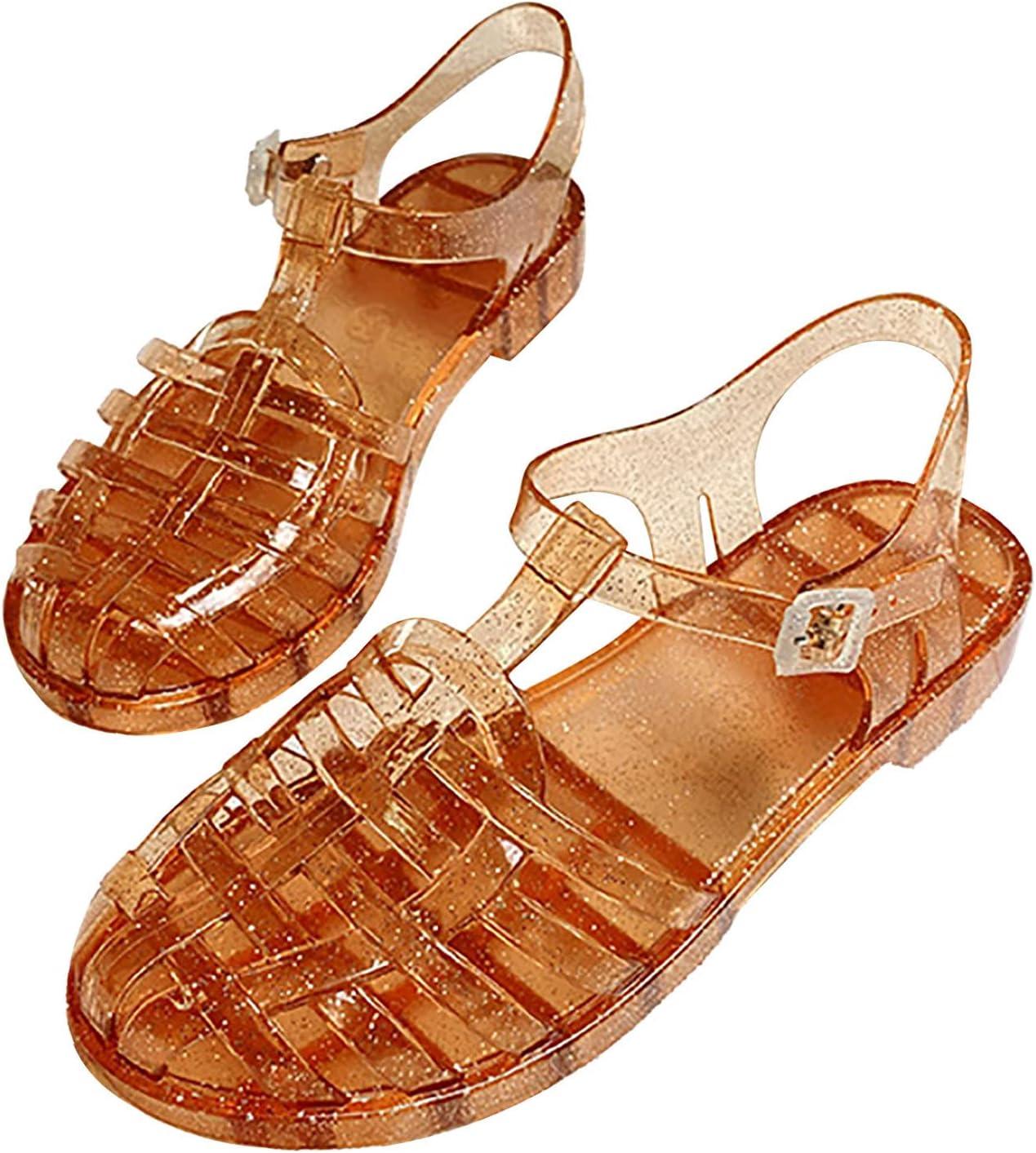 image:imageSandales dt pour femme En plastique transparent Couleur unie Pour la plage Pour lextrieur Pour les loisirs01 Orange