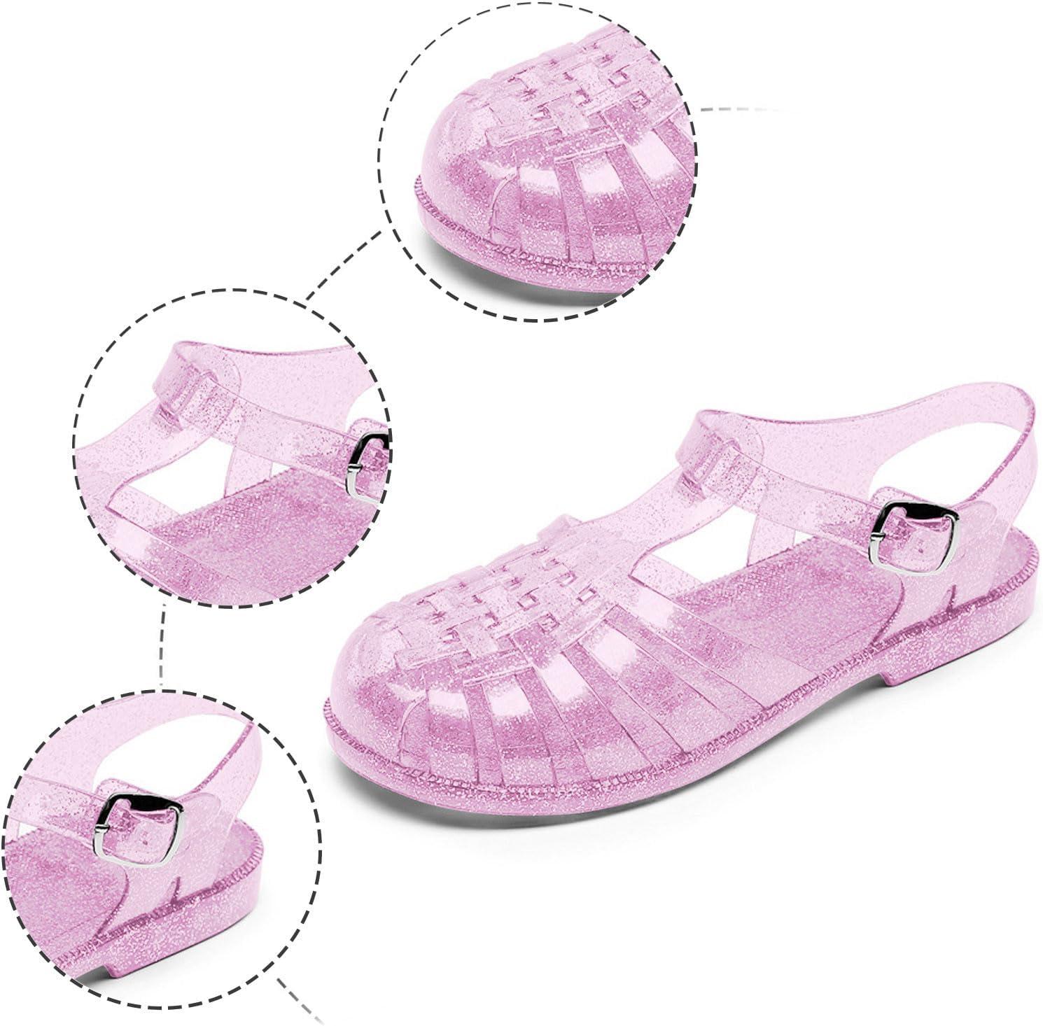 image:imageSandales dt pour femme En plastique transparent Couleur unie Pour la plage Pour lextrieur Pour les loisirs03 Rose