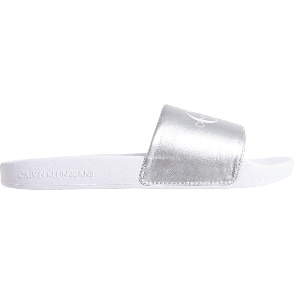 image:imageCalvin Klein Mules en Toile recycle FemmeBlanc Bright White Silver