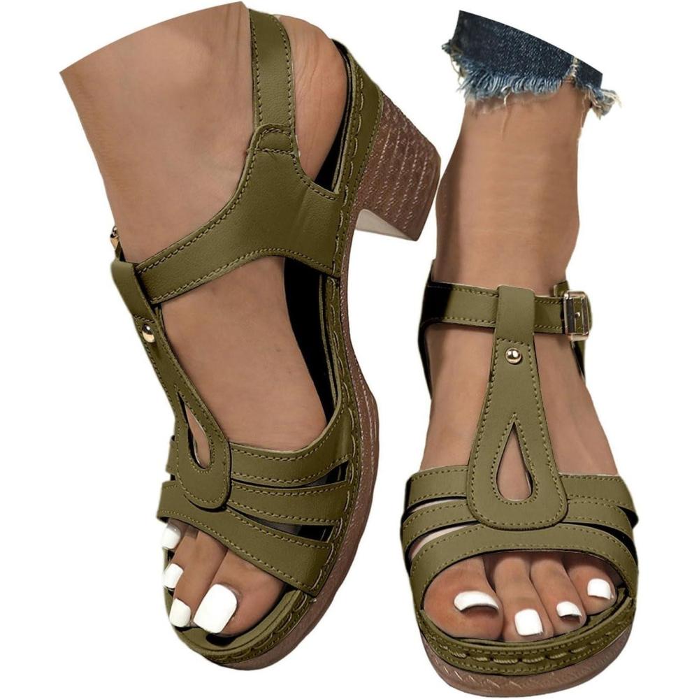 image:imageChaussures Pisa pour femme avec design bride dorteils talon central confortable polyvalentes pour un usage quotidien parfaites pour le printemps et lt fermeture boucle idales pour lesGn2