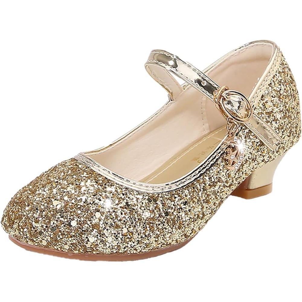 image:imageChaussures de Danse Femme Ferme Argent Chaussures Talons lgant Doux Sandales Antidrapant avec Strass Chaussures de Mode Noir Chaussures Ballerine Femme Professionnel pour Cocktail SoireOr