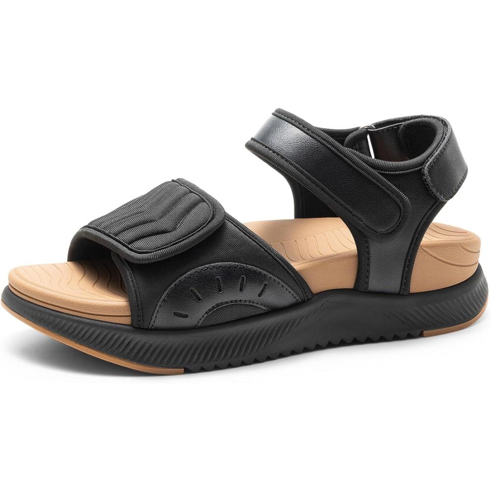 image:imageDREAM PAIRS Sandales Athltiques pour Femmes Confortable et Antidrapantes Sandale de Extrieur Pratique DWUMST2507Noir Marron