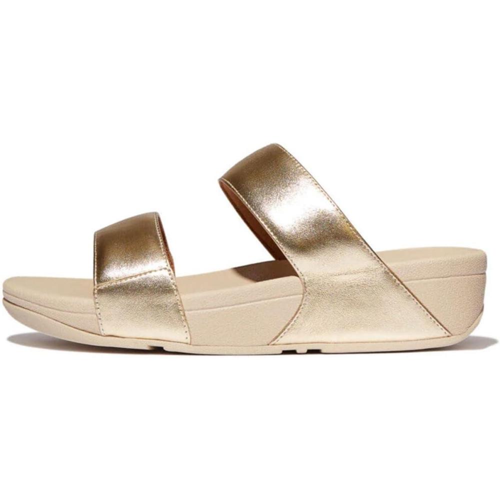 image:imageFitflop Femme Lulu Slide Sandales en cuirPlatino