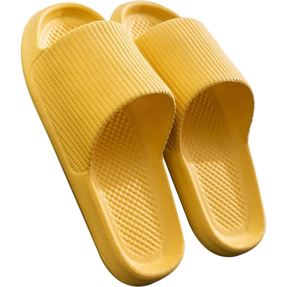 image:imageGnrique 2025 Chaussons Antidrapants pour Hommes Femmes Pantoufles de Douche Trs Lger Semelle paisse Amorti Soft Bout Ouvert Pas Cher Sandales pour Maison Jardin Salle de Bain Piscine PlageB06jaune