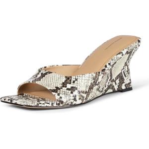 Amazon Essentials Femme Sandales à Talons Compensés(Fausse Peau de Serpent Grise)