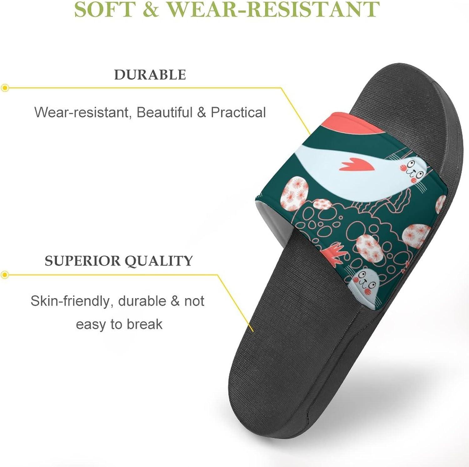 image:imageLurnise Pantoufles Pour Femmes Motif Phoques Et Mduses Shower Sandals Bathroom Slippers Home Slides For Woman