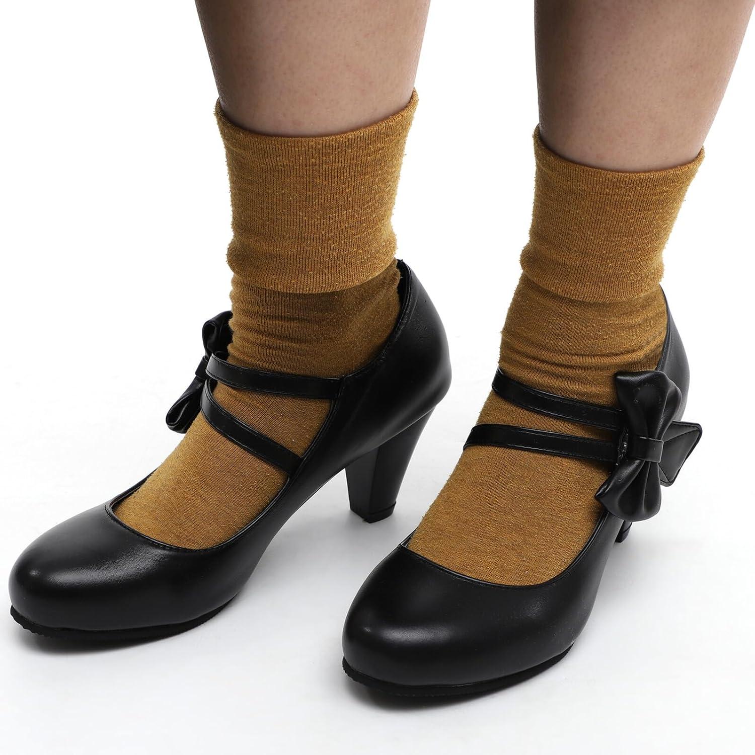 image:imageVOSAREA Chaussures Talon Bloc Femme lgantes Nud Femme Talons pais Confortables et Antidrapants Escarpins PU pour Danse Chic