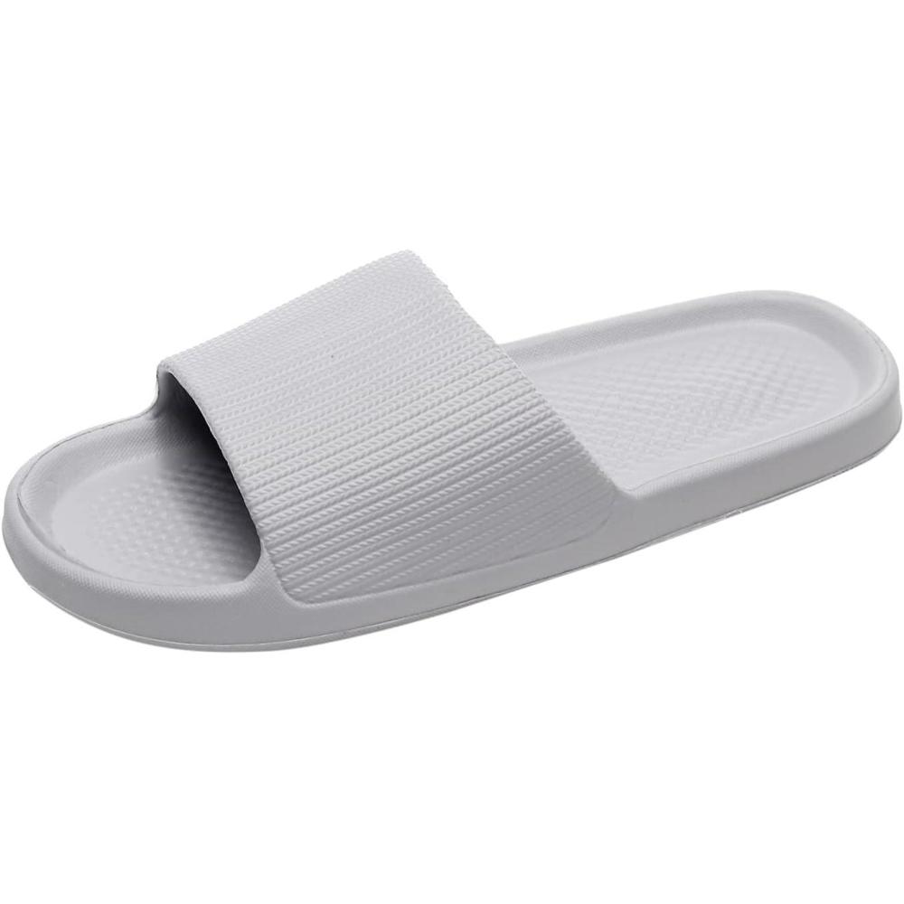 image:imageChaussons Antidrapant Homme Femme Pantoufle Confortable Claquette De Bain Couples Sandal Soft Foam Sole Chaussures De Piscine Maison Accueil Slide Pour Intrieur Et ExtrieurGris