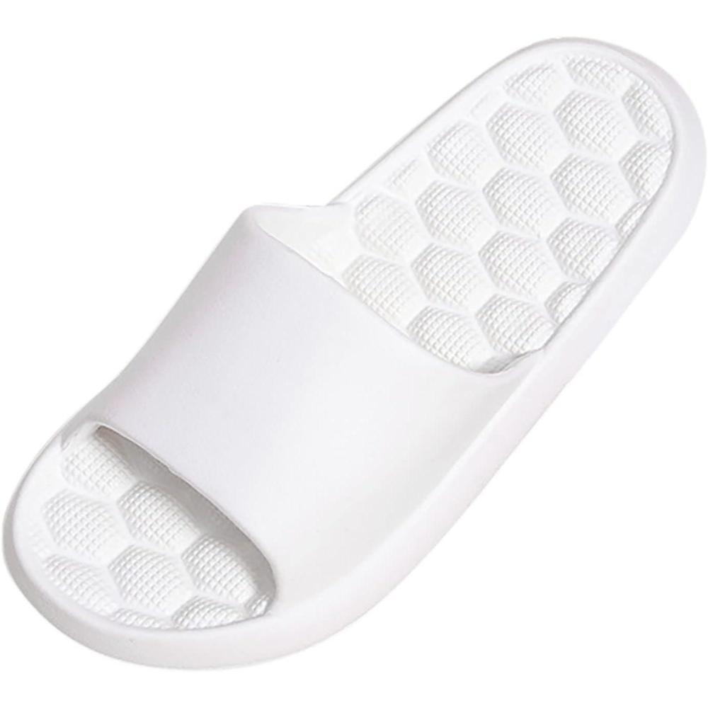 image:imageChaussons Antidrapant Homme Femme Pantoufle Couples Confortable Claquette De Bain Sandal Soft Foam Sole Chaussures De Piscine Maison Accueil Slide Pour Intrieur Et ExtrieurBlanc
