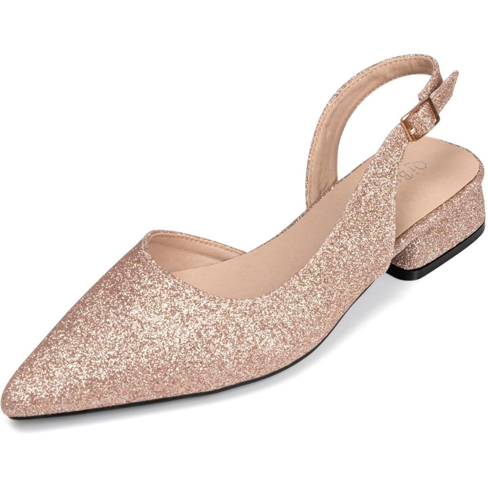 image:imageEscarpins Talons pais et pais de 25 cm pour Femmes Bout Pointu ferm Bride la Cheville Chaussures de soire de Mariage pour Femmes Chaussures Bride arrireChampagne Gold Glitter