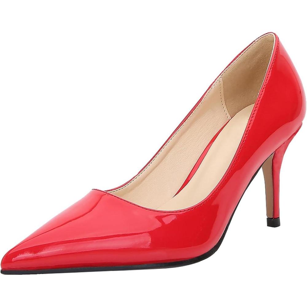 image:imageGenerisch Escarpins talons hauts pour femme Chaussures de mariage Chaussures en cuir verni Chaussures pour femme Chaussures lgantes et confortables Chaussures talons Chaussures de marie MaryRouge