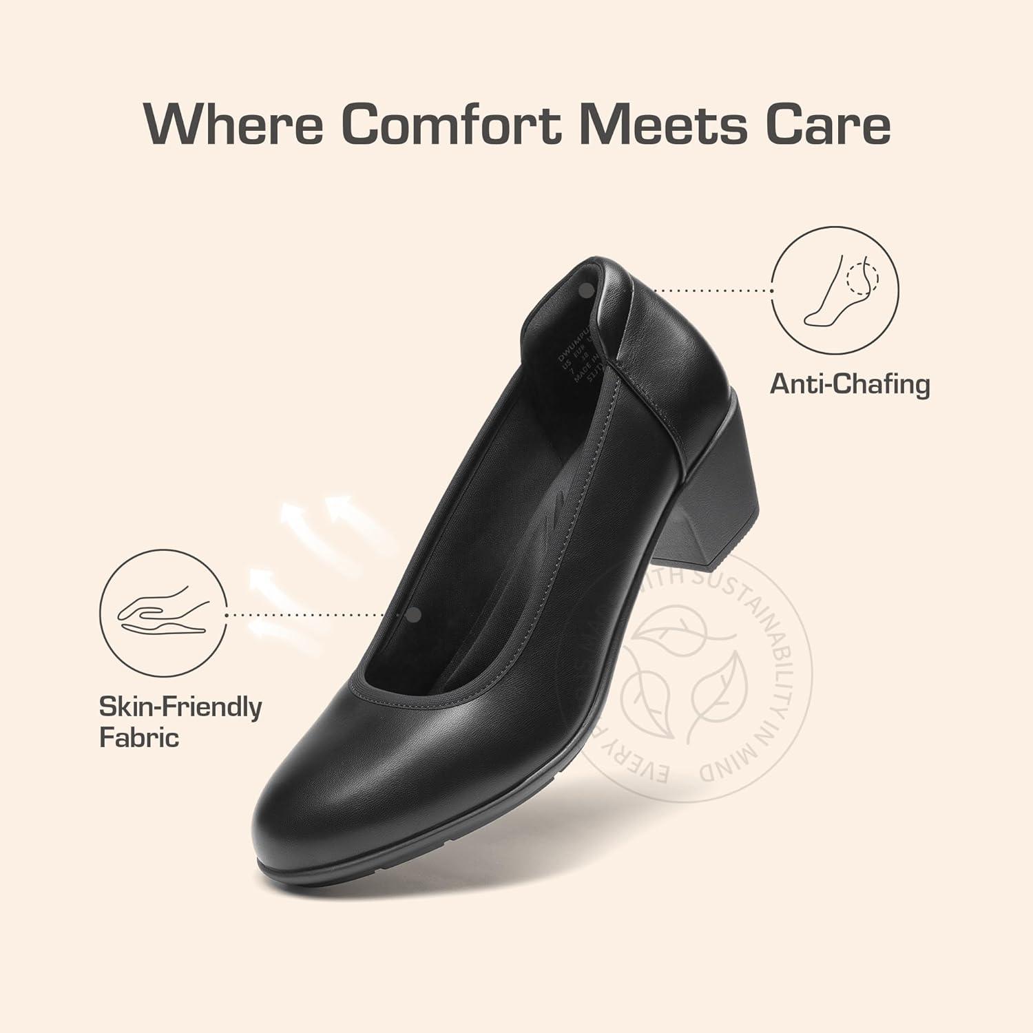 image:imageDREAM PAIRS Escarpins talons bas et pais confortables pour femme Bout rond Chaussures habilles pour le bureau et les affaires noir 39 EU