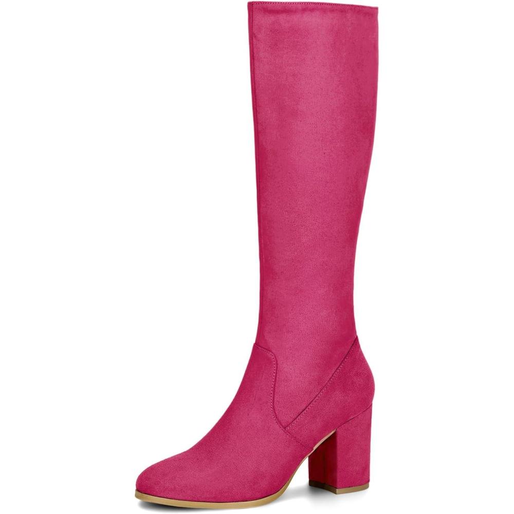 image:imageAllegra K Bottes Hauteur du Genou pour FemmesRose Vif