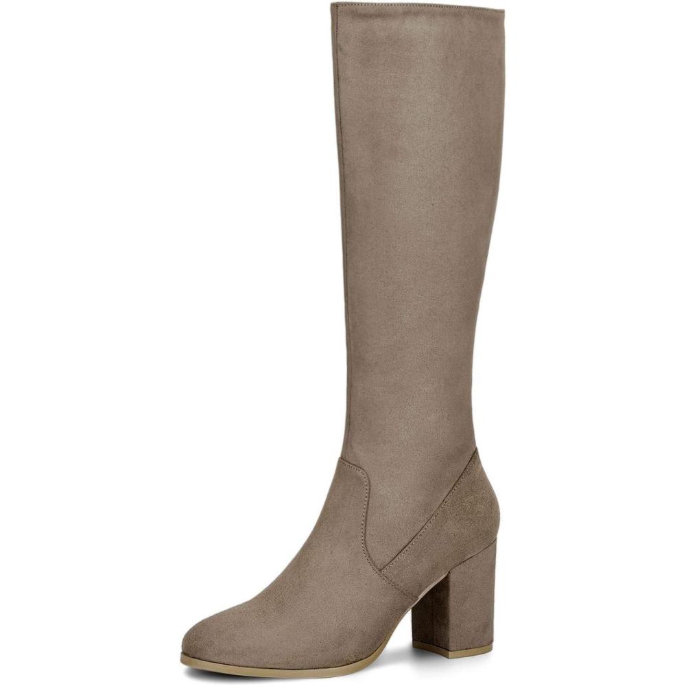 image:imageAllegra K Bottes Hauteur du Genou pour FemmesTaupe