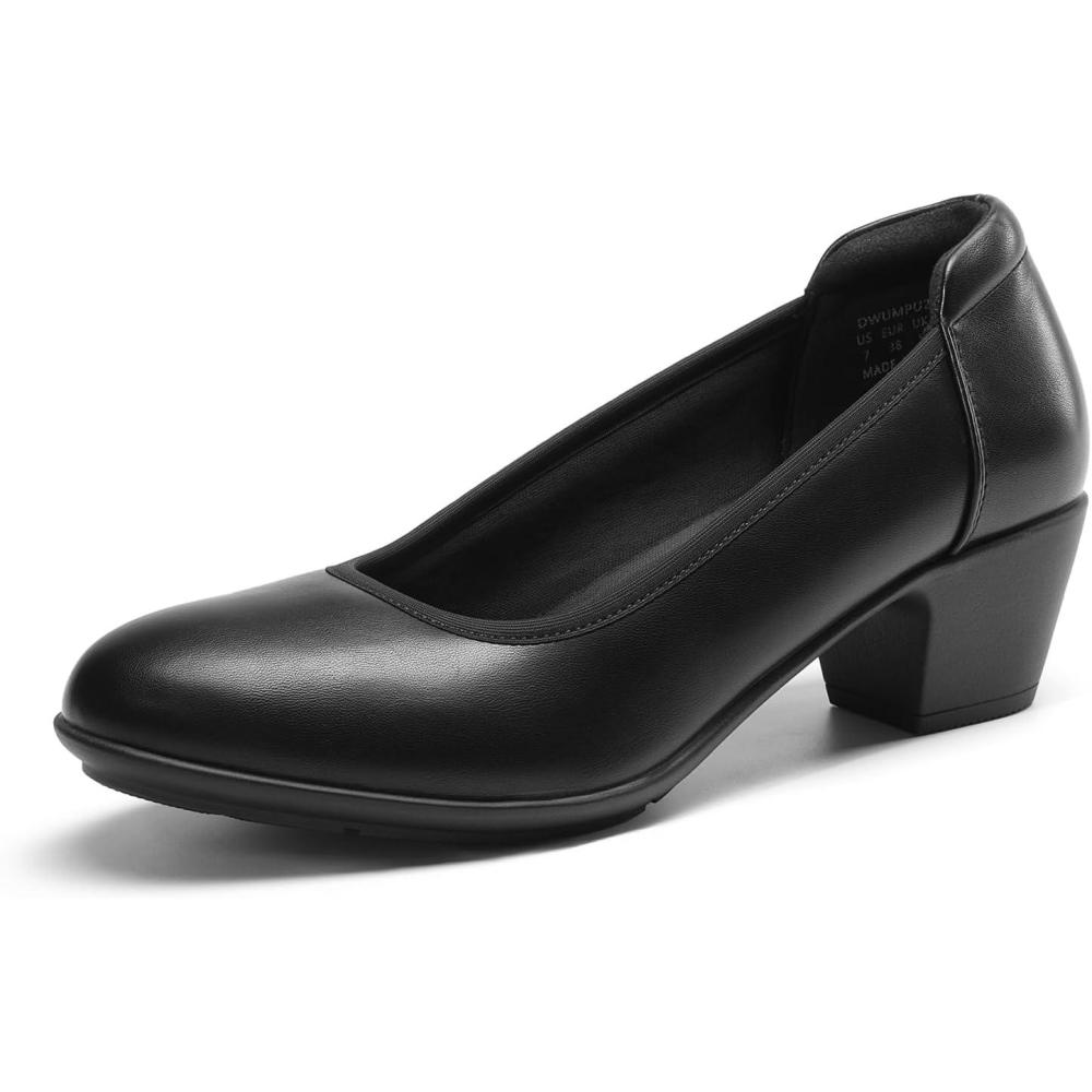image:imageDREAM PAIRS Escarpins talons bas et pais confortables pour femme Bout rond Chaussures habilles pour le bureau et les affaires noir 40 EU