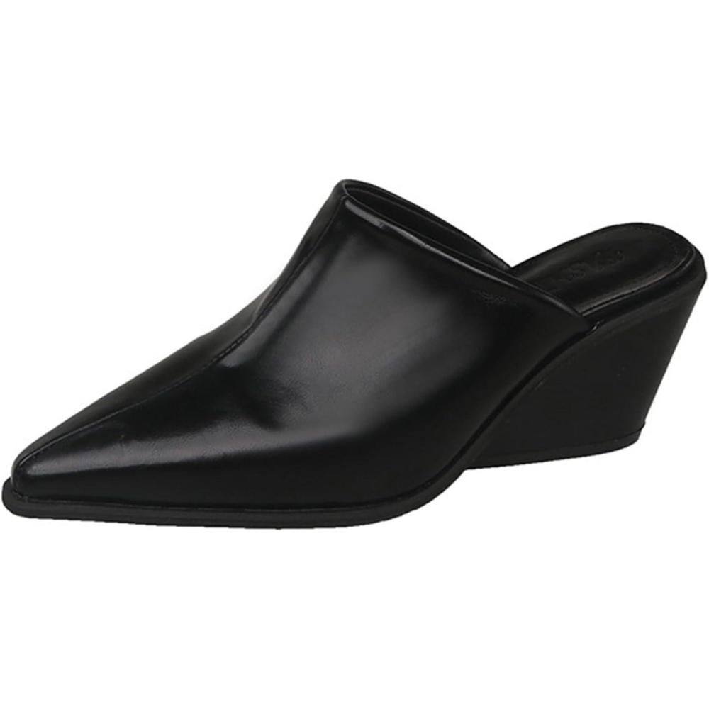 image:imageEscarpins talon pais pour femme Bout pointu Mocassins enfiler Dos nu Chaussures classiques pour mariage fte Noir 395 EU