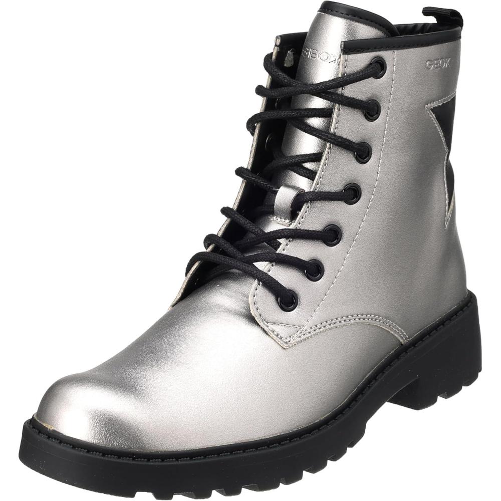 image:imageGeox J Casey Girl G BottinesFilleDk Silver Black