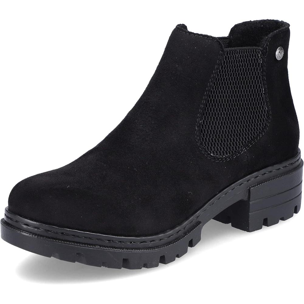 image:imageRieker Femme Chaussures Basses 76884 Dame MocassinChaussonsNoir Schwarz 00