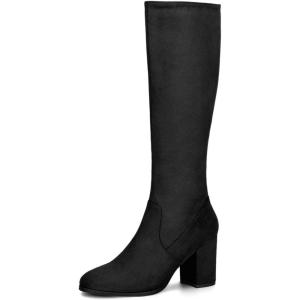 Allegra K Bottes à Hauteur du Genou pour Femmes(Noir)