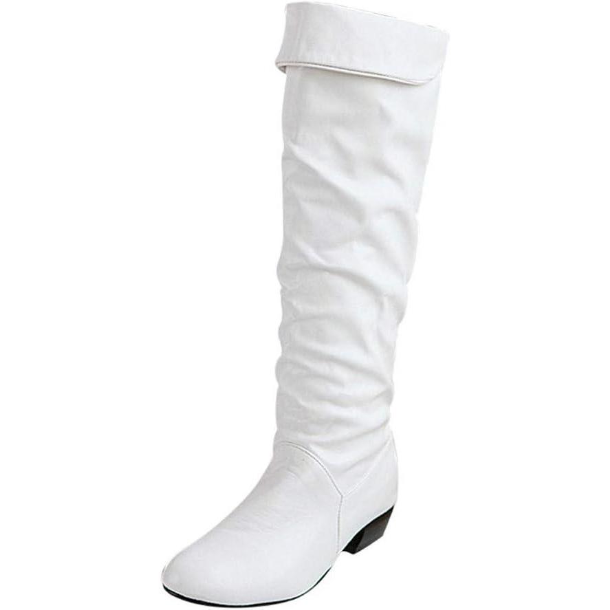 image:imageBottines pour femme Bottes tubulaires talons hauts Bottes dhiver pour femmeBlanc