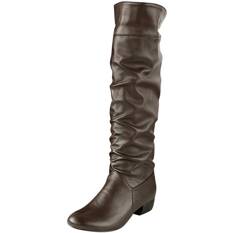 image:imageBottines pour femme Bottes tubulaires talons hauts Bottes dhiver pour femmeMarron