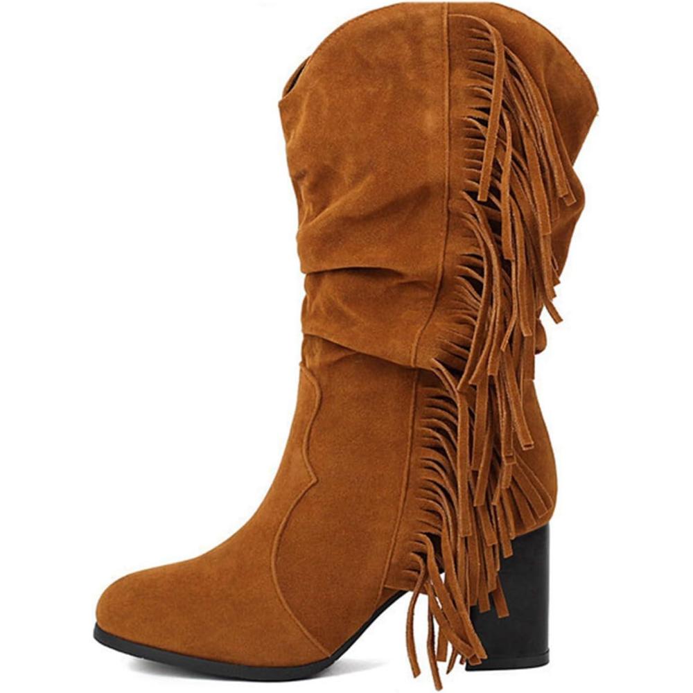 image:imageChaussure Femme Bottes Cavalieres Femme Chaussures Pieds Larges Botte Caoutchouc Chaudes Haute Hiver Equitation Pour Mollet Large Chaussure Fourre De Randonne Confortable Bottines CompensesJaune C